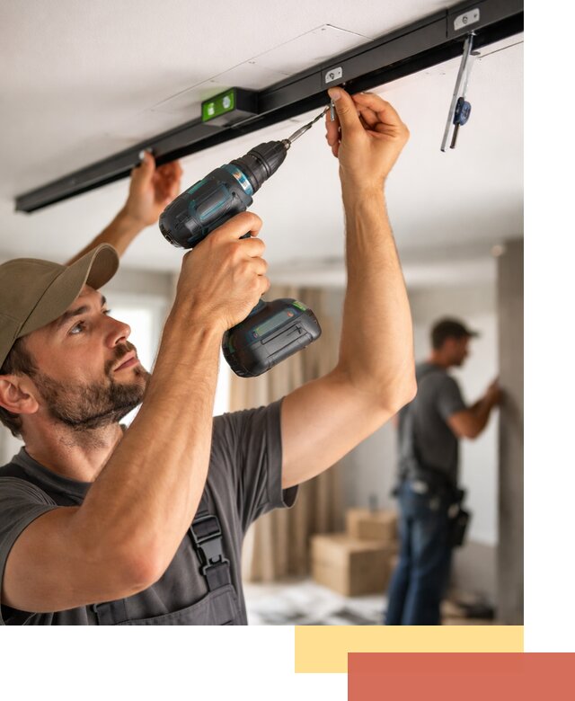 Установка трековых светильников в натяжной потолок в Славгороде