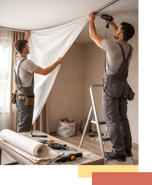 Замена полотна натяжного потолка в Славгороде быстро и качественно