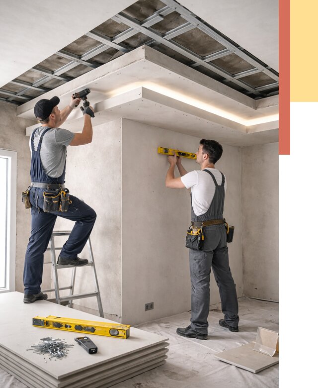 Двухуровневый потолок из гипсокартона в Славгороде от 1508 руб. под ключ | ОТДЕЛОЧНИК-Слд