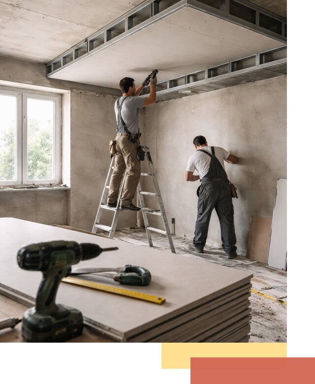 Двухуровневый потолок из гипсокартона в Славгороде