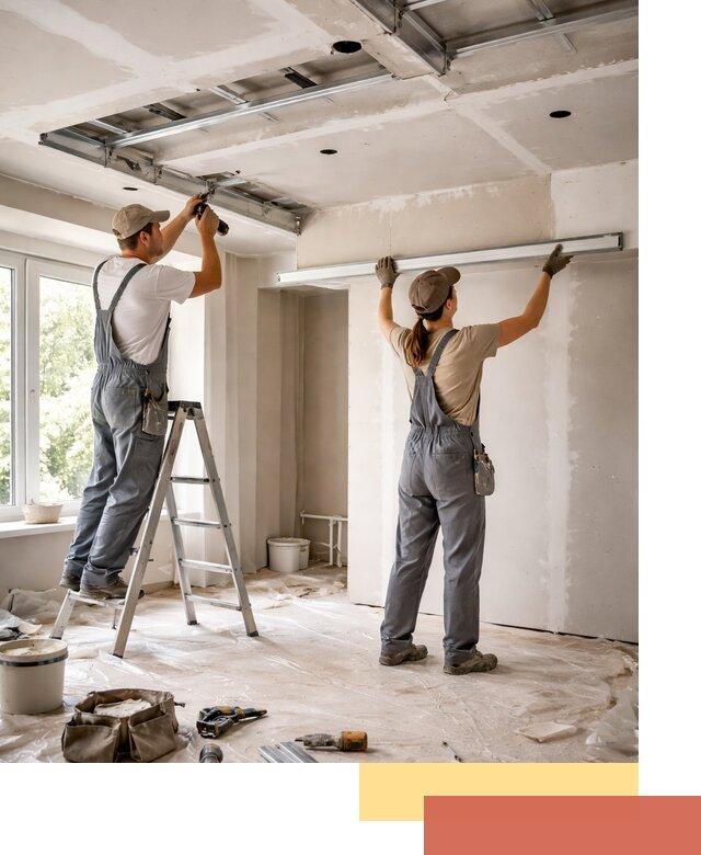 Монтаж многоуровневого потолка из гипсокартона в Славгороде