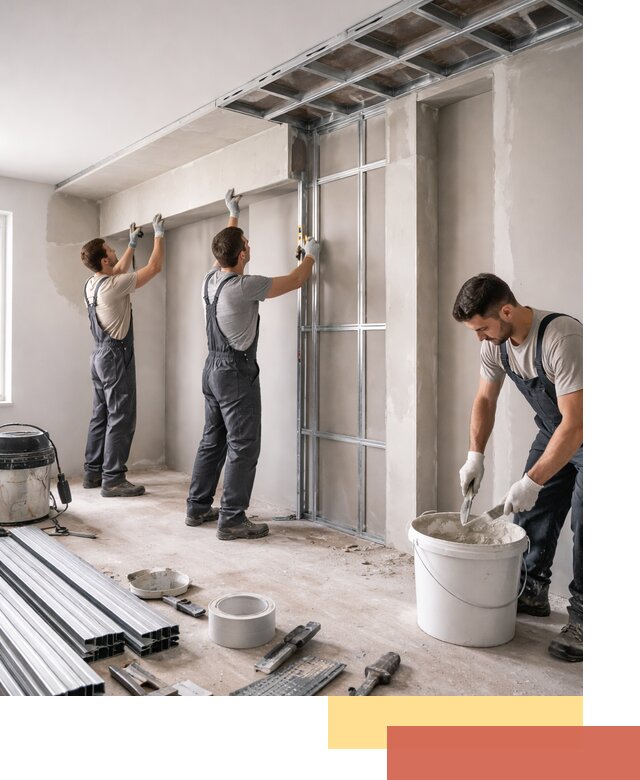 Монтаж потолка из гипсокартона с нишей в Славгороде