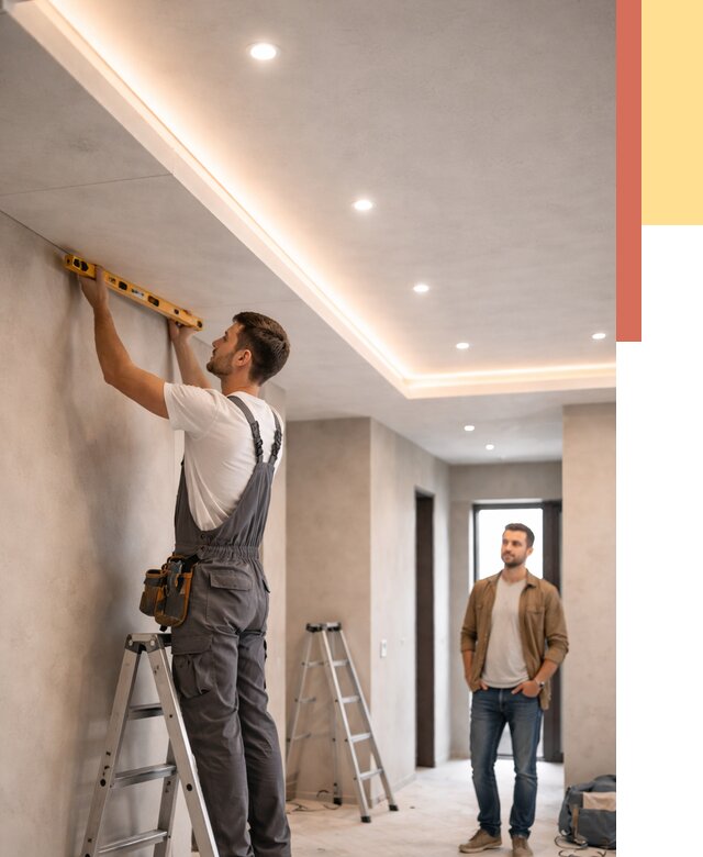 Потолок из гипсокартона с подсветкой в Славгороде от 780 руб./м2 под ключ | ОТДЕЛОЧНИК-Слд