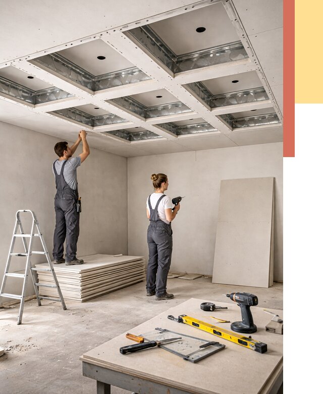 Кессонный потолок из гипсокартона в Славгороде от 1924 руб. — монтаж и под ключ | ОТДЕЛОЧНИК-Слд