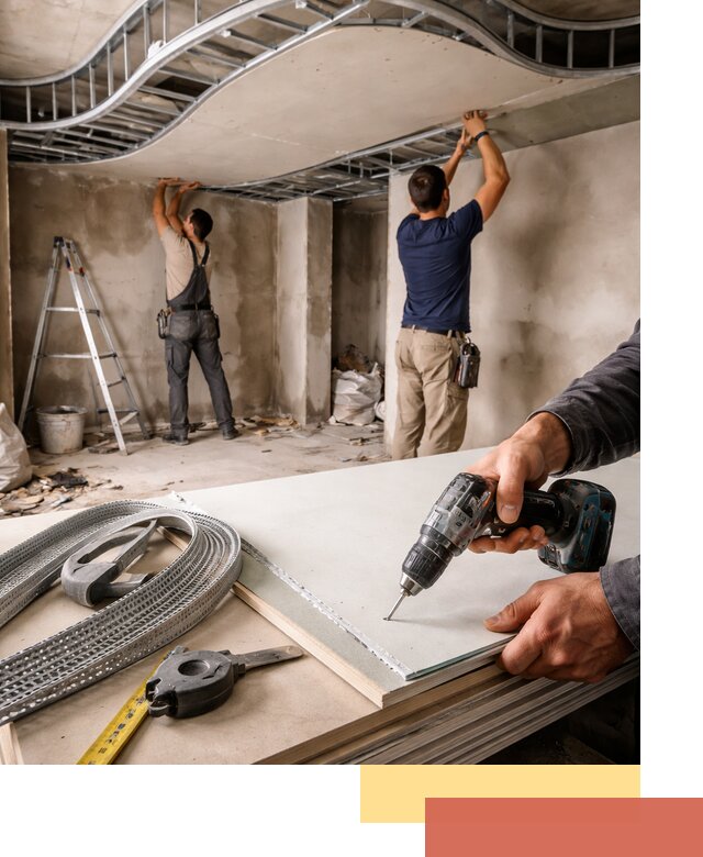 Криволинейный потолок из гипсокартона в Славгороде — монтаж и отделка