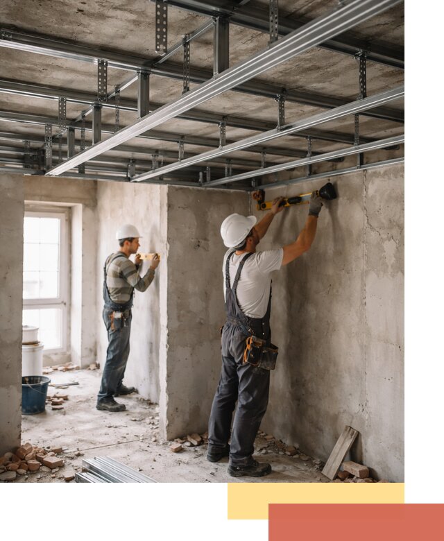 Монтаж каркаса потолка из профильного профиля в Славгороде