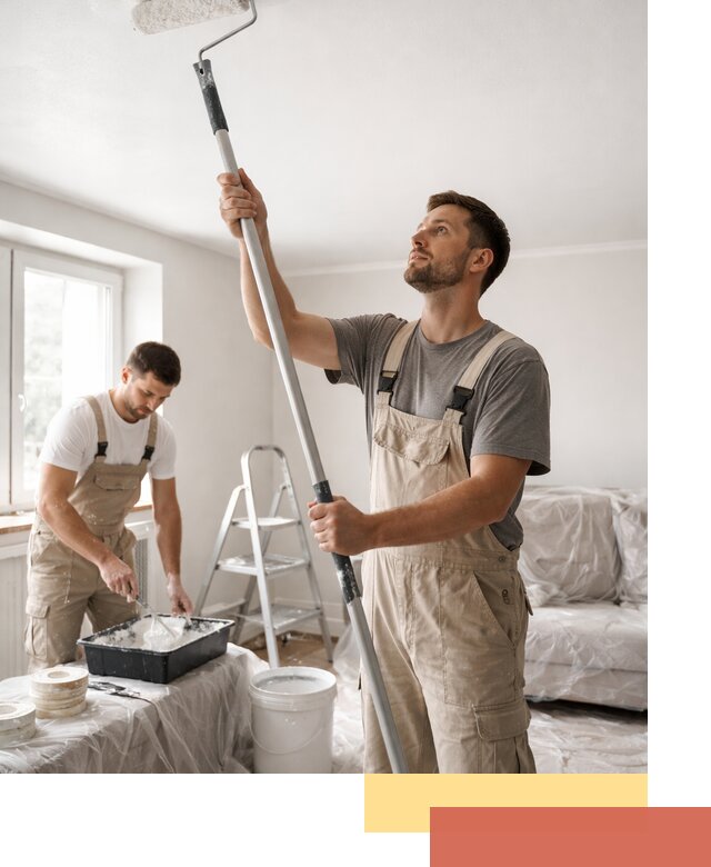 Покраска потолка водоэмульсионной краской в Славгороде