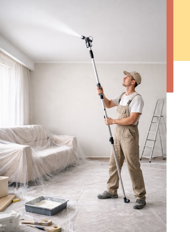 Покраска потолка краскопультом в Славгороде от 4680 руб. быстро и недорого | ОТДЕЛОЧНИК-Слд