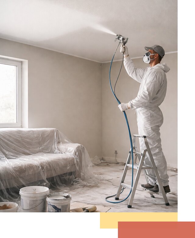 Покраска потолка краскопультом в Славгороде быстро и качественно